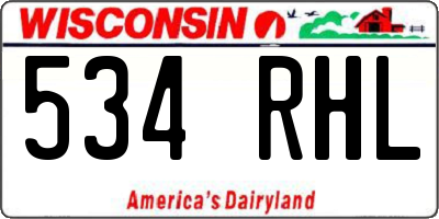 WI license plate 534RHL