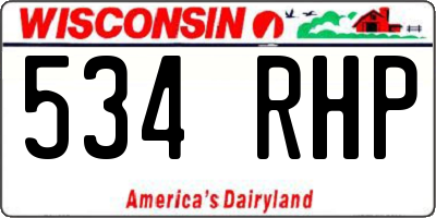 WI license plate 534RHP