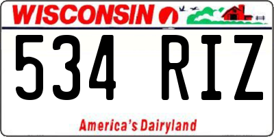 WI license plate 534RIZ