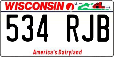 WI license plate 534RJB