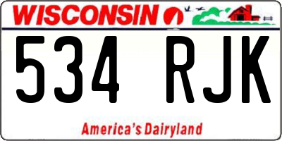WI license plate 534RJK