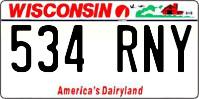 WI license plate 534RNY