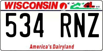 WI license plate 534RNZ
