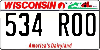 WI license plate 534ROO