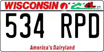 WI license plate 534RPD