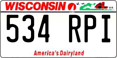 WI license plate 534RPI