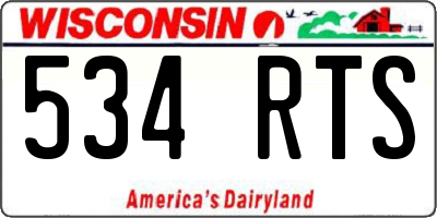WI license plate 534RTS