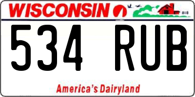 WI license plate 534RUB