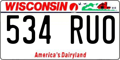 WI license plate 534RUO