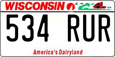 WI license plate 534RUR