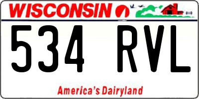 WI license plate 534RVL