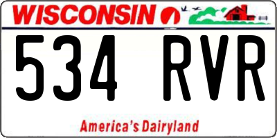 WI license plate 534RVR