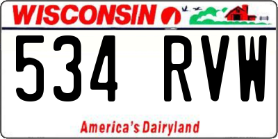 WI license plate 534RVW