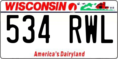 WI license plate 534RWL