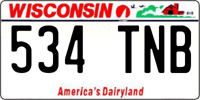 WI license plate 534TNB
