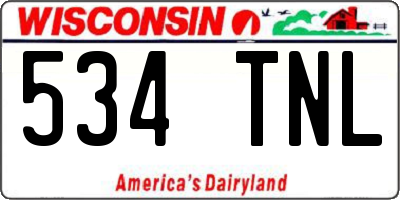 WI license plate 534TNL