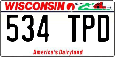 WI license plate 534TPD