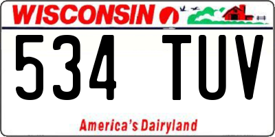 WI license plate 534TUV
