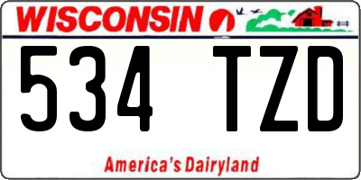 WI license plate 534TZD