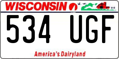 WI license plate 534UGF