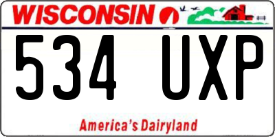 WI license plate 534UXP