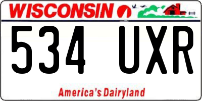 WI license plate 534UXR
