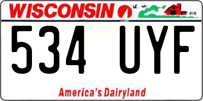 WI license plate 534UYF