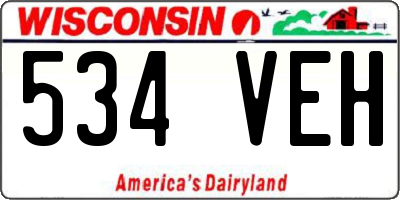 WI license plate 534VEH