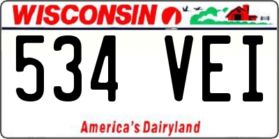 WI license plate 534VEI