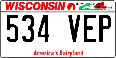 WI license plate 534VEP