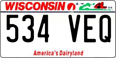WI license plate 534VEQ