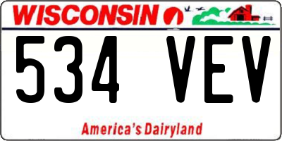 WI license plate 534VEV