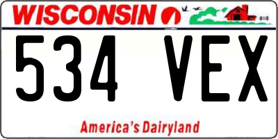 WI license plate 534VEX