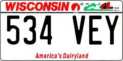 WI license plate 534VEY