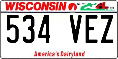 WI license plate 534VEZ