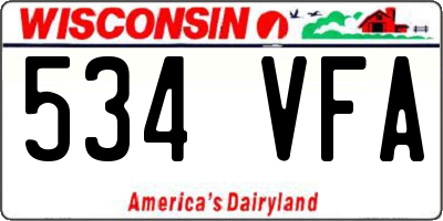 WI license plate 534VFA