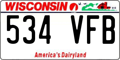WI license plate 534VFB