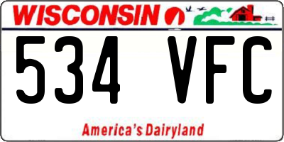 WI license plate 534VFC