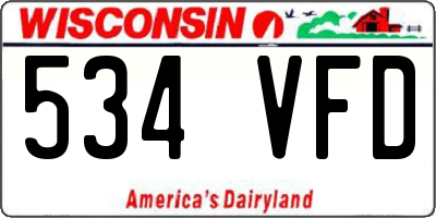 WI license plate 534VFD
