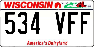 WI license plate 534VFF