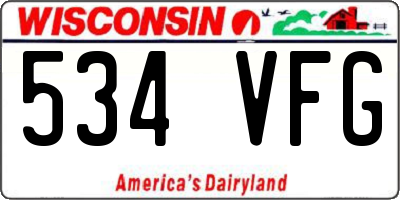 WI license plate 534VFG