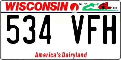 WI license plate 534VFH