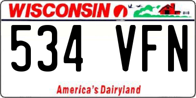 WI license plate 534VFN