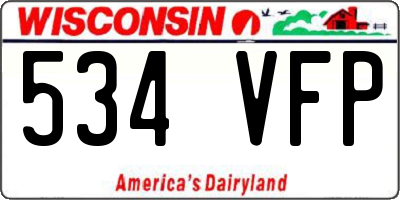 WI license plate 534VFP