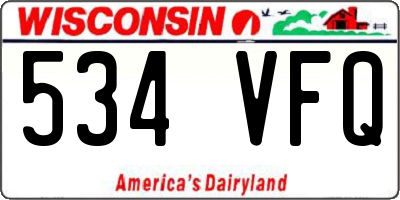 WI license plate 534VFQ