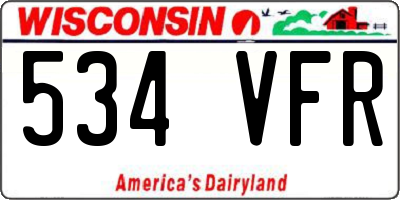 WI license plate 534VFR