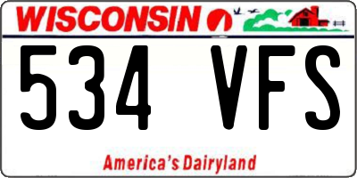 WI license plate 534VFS