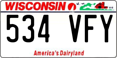WI license plate 534VFY