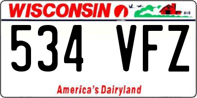 WI license plate 534VFZ