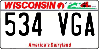 WI license plate 534VGA